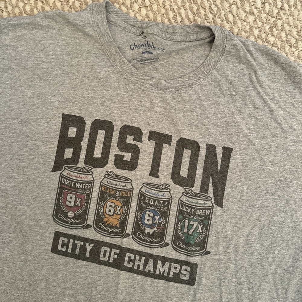 Chowderhead Boston champions beer shirt